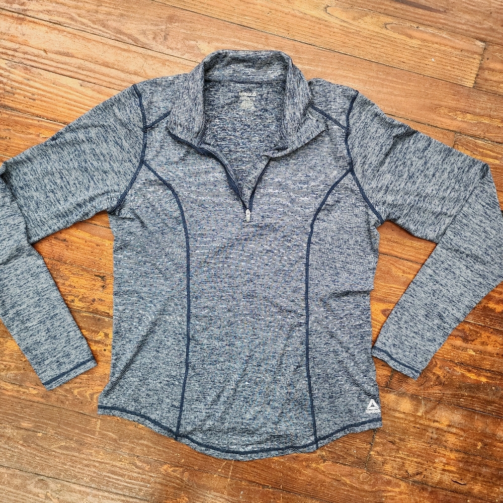 Reebok Jacket Women's Size XL Blue Quarter Zip Athleisure Running Gym